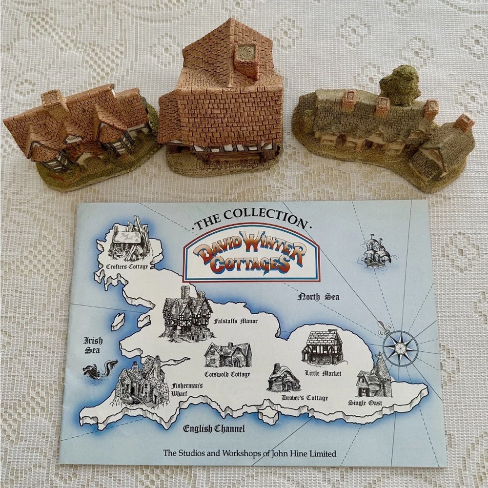 3 David Winter Villages Craftsmens Cottages Shirehall Little Market England Book